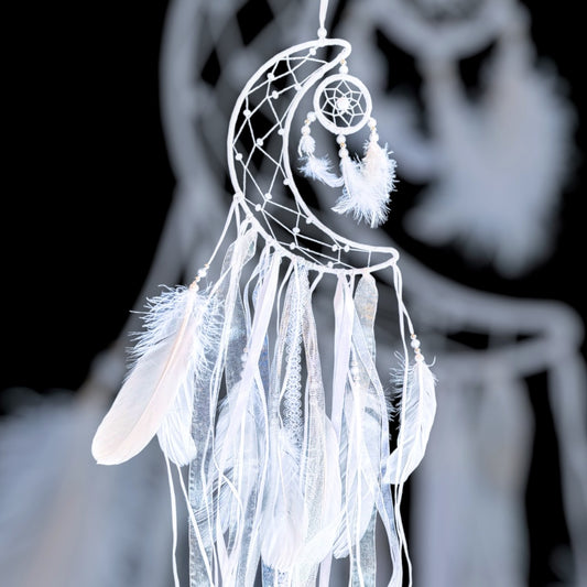 White Crescent Moon Dreamcatcher