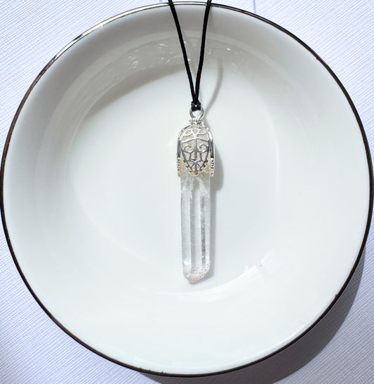 Filigree Clear Quartz Pendant