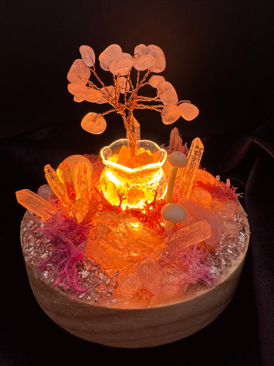 Rose Quartz Fairy Light Garden