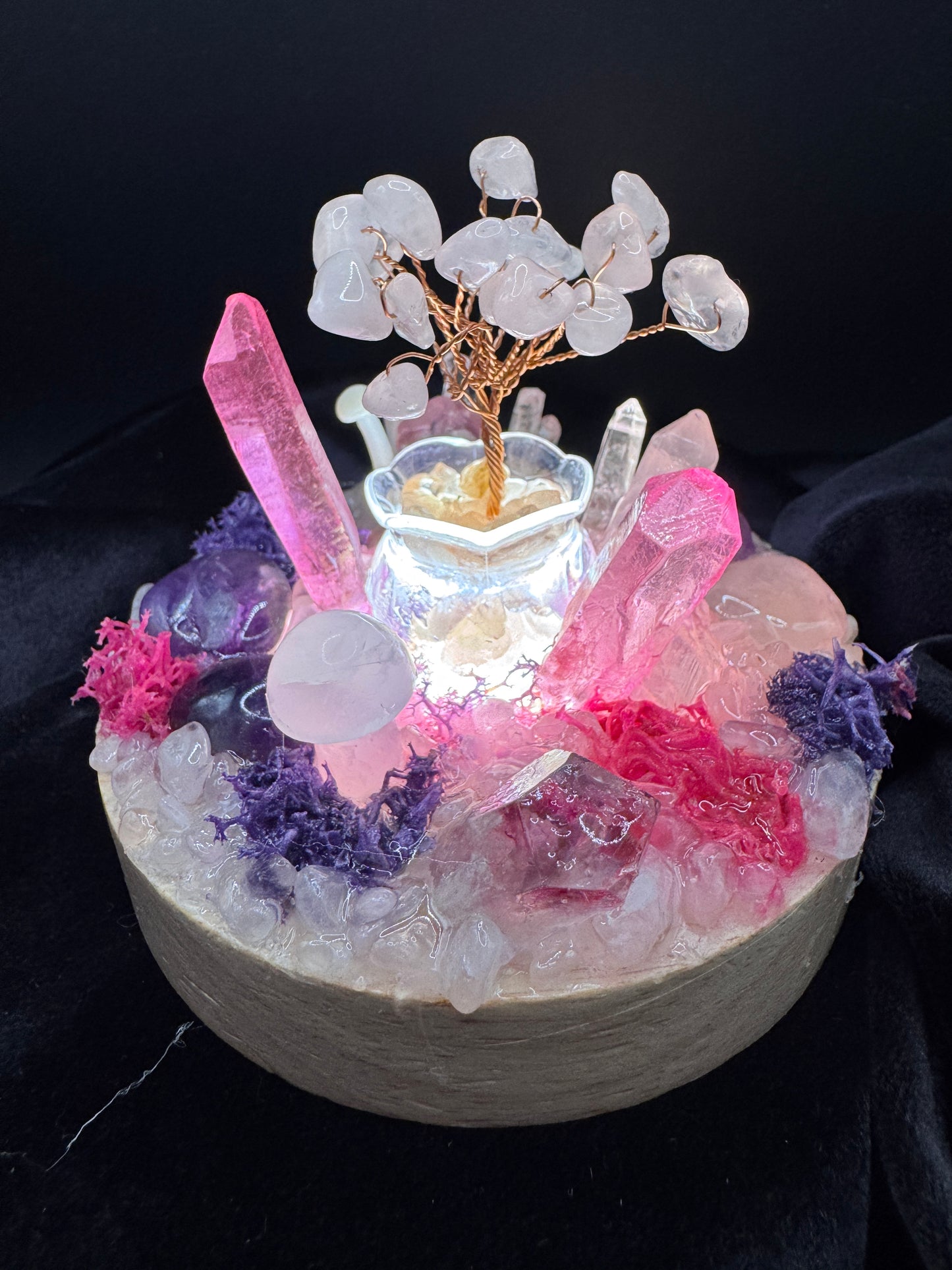 Rose Quartz Fairy Light Garden