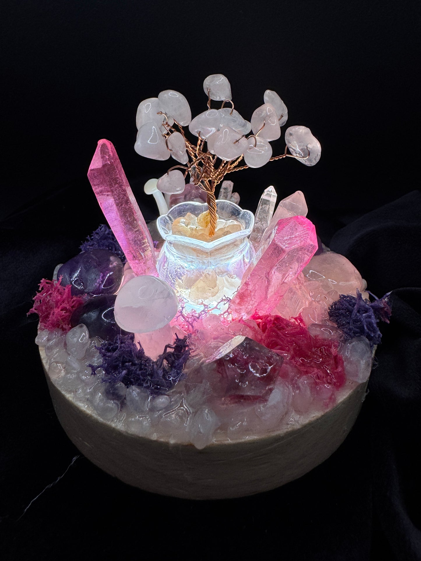 Rose Quartz Fairy Light Garden