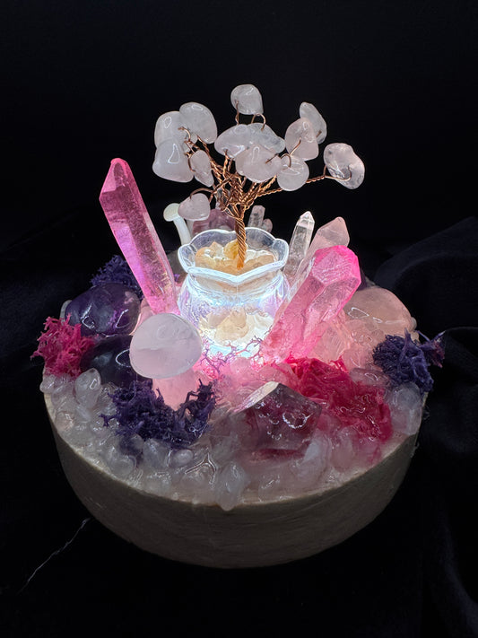 Rose Quartz Fairy Light Garden