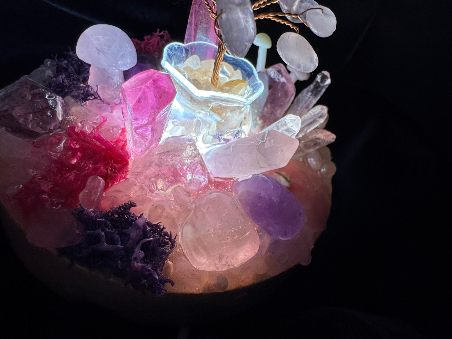 Rose Quartz Fairy Light Garden