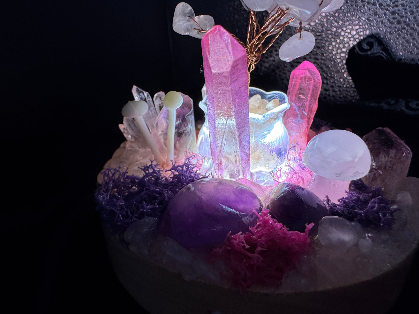 Rose Quartz Fairy Light Garden