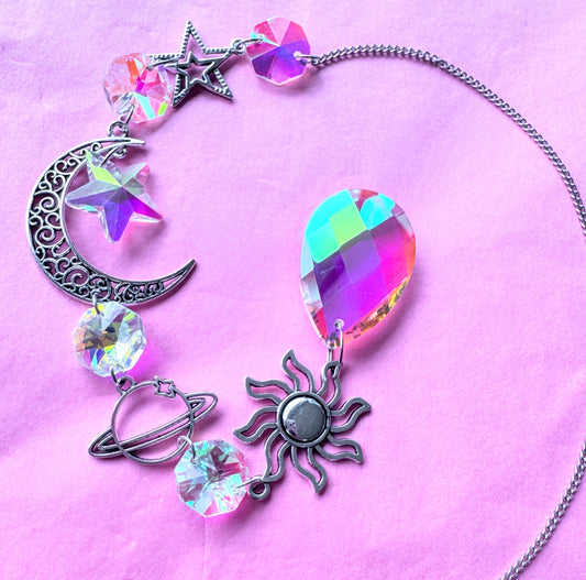 Iridescent Sun Moon &  Stars Suncatcher