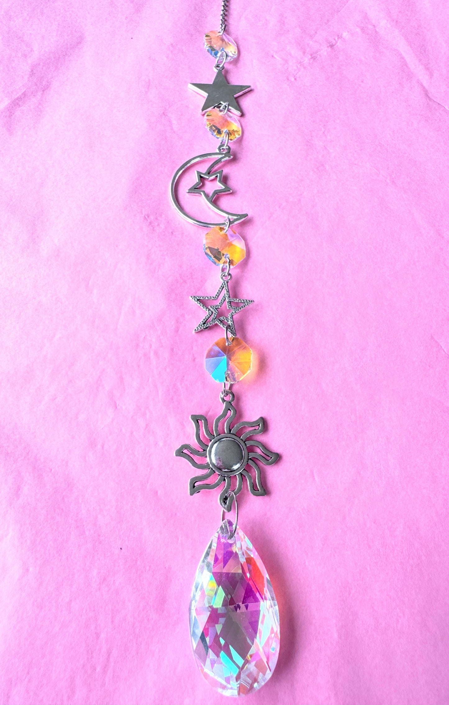 Iridescent Sun Moon & Stars Suncatcher  #2