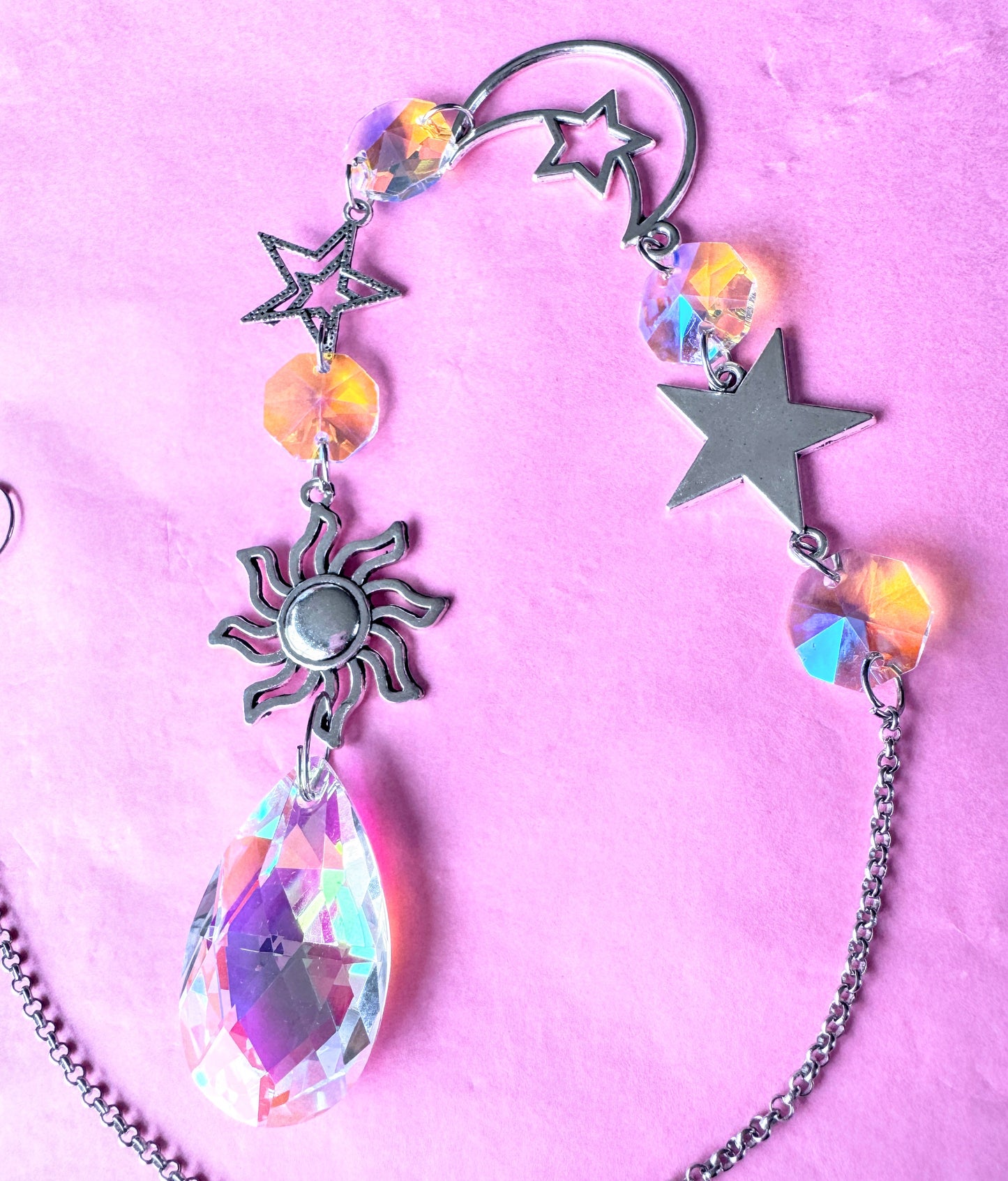 Iridescent Sun Moon & Stars Suncatcher  #2