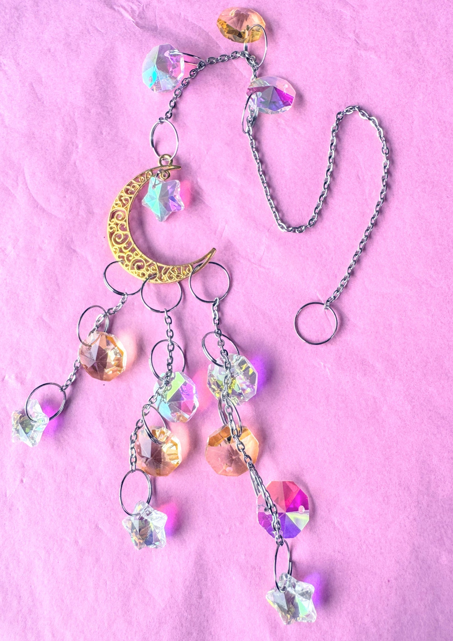 Iridescent cascade sun catcher