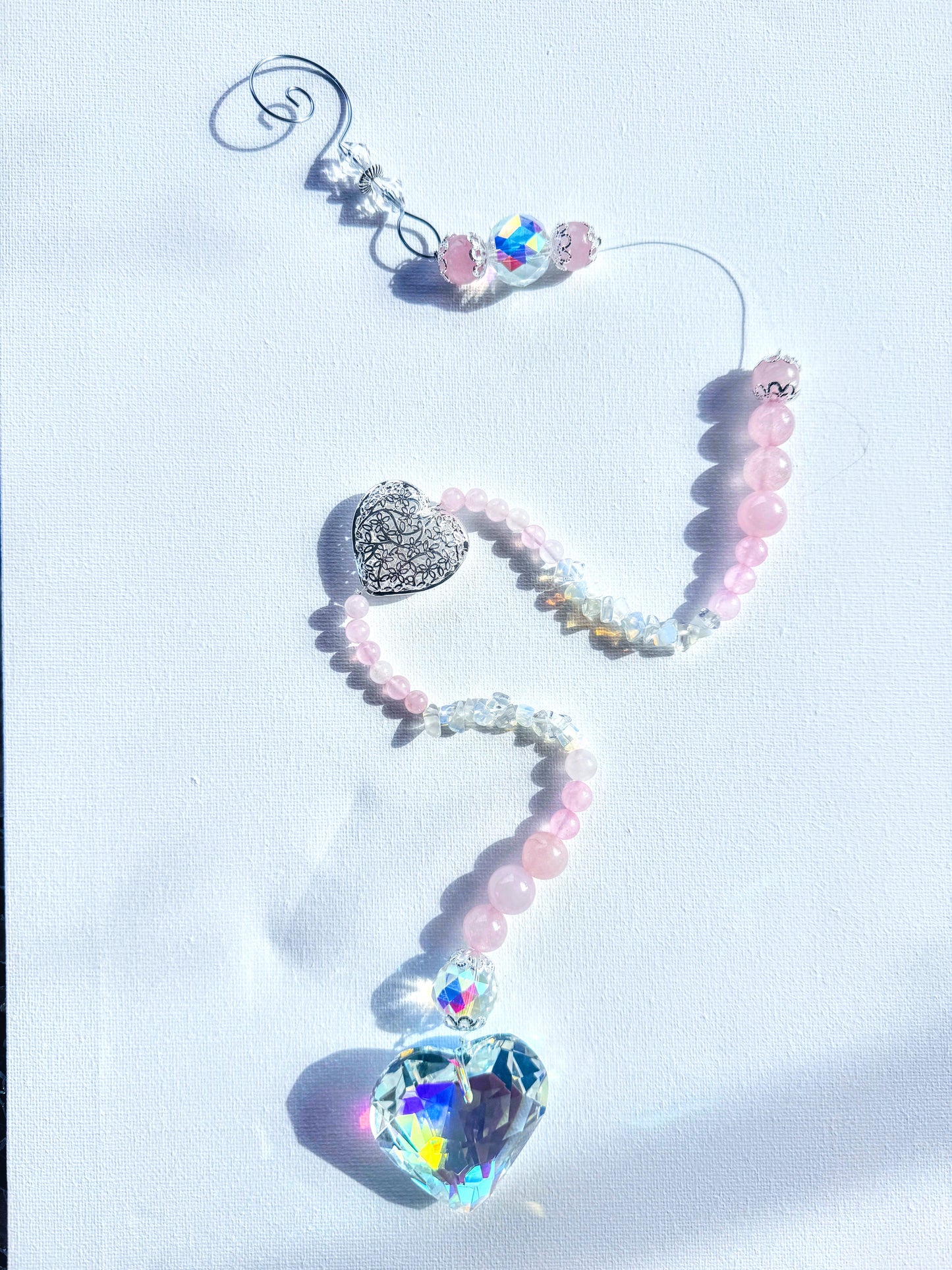 Crystal Bead Suncatcher Hearts
