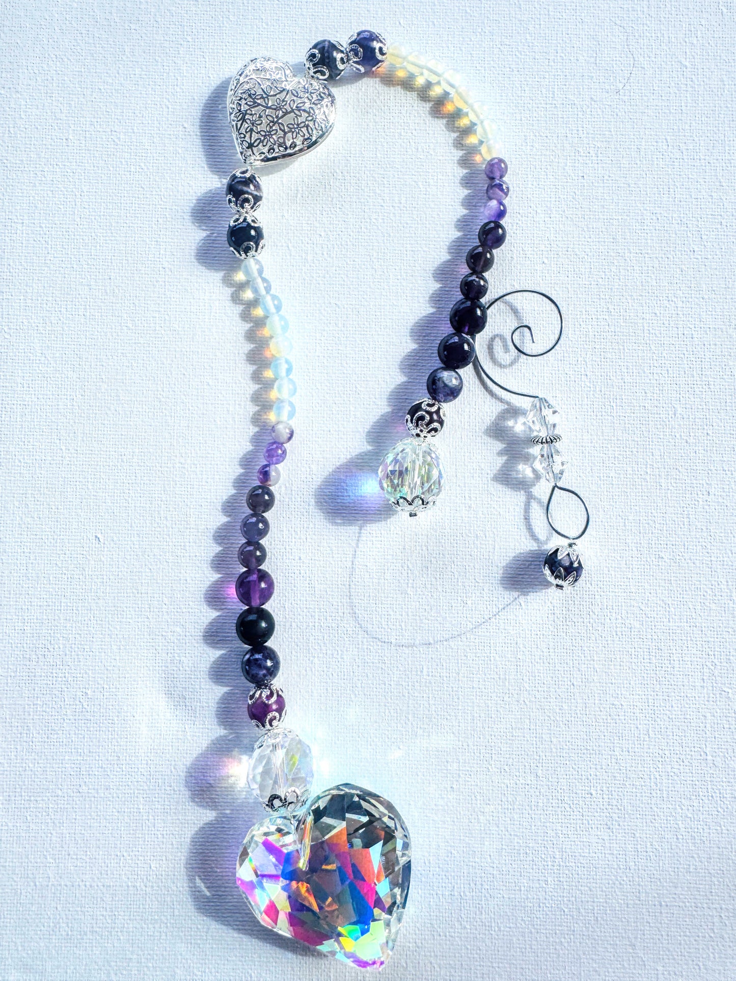 Crystal Bead Suncatcher Hearts