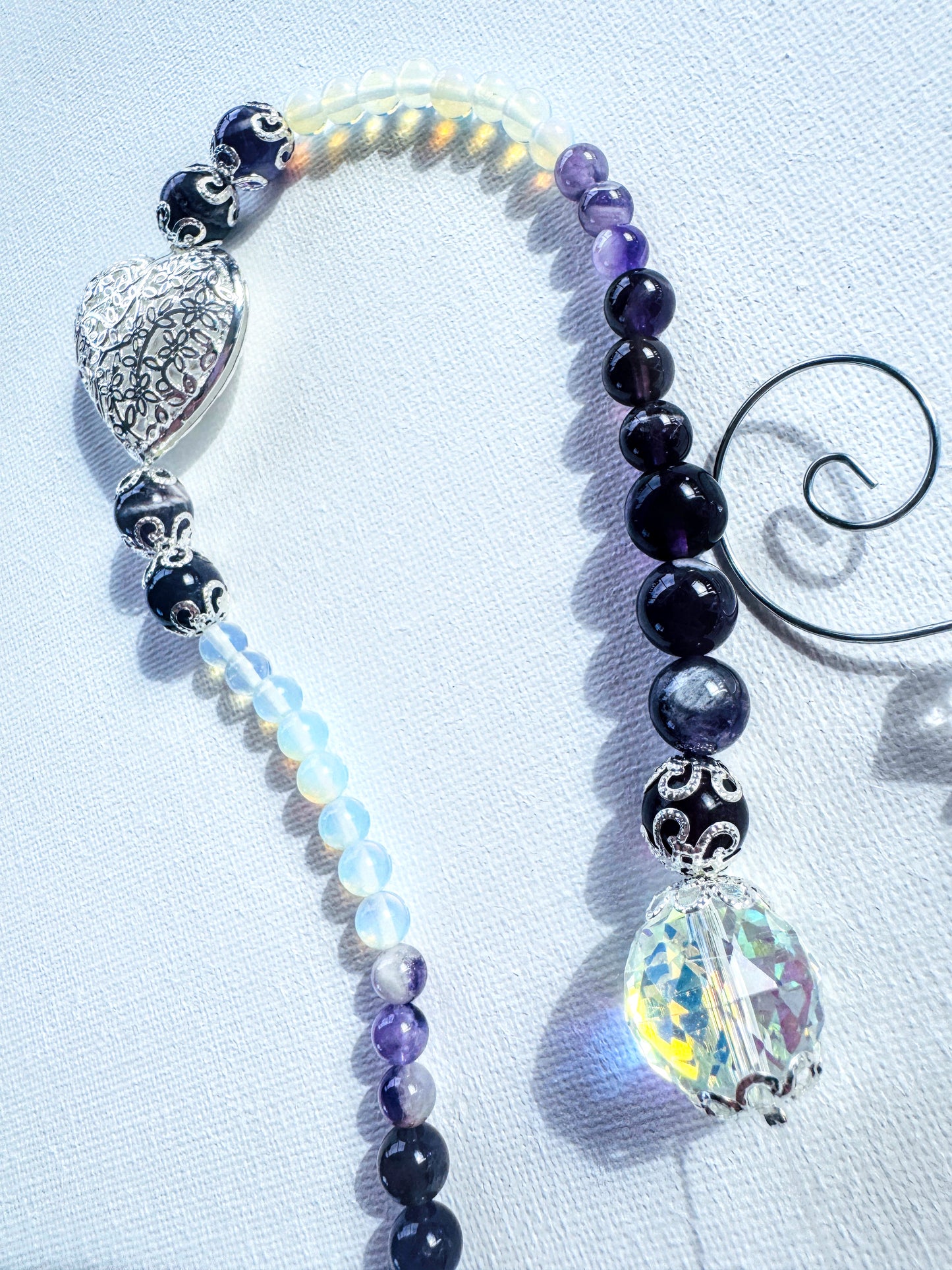 Crystal Bead Suncatcher Hearts