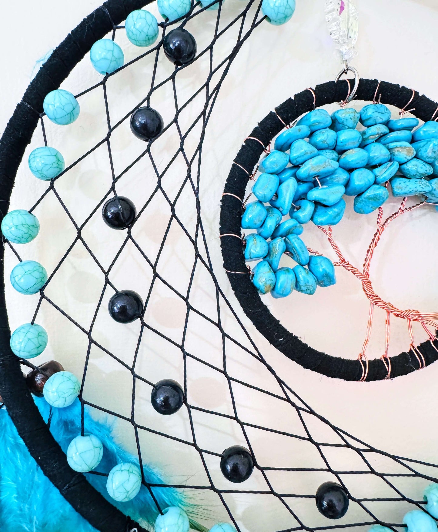 Turquoise Dream Catcher with Tree.