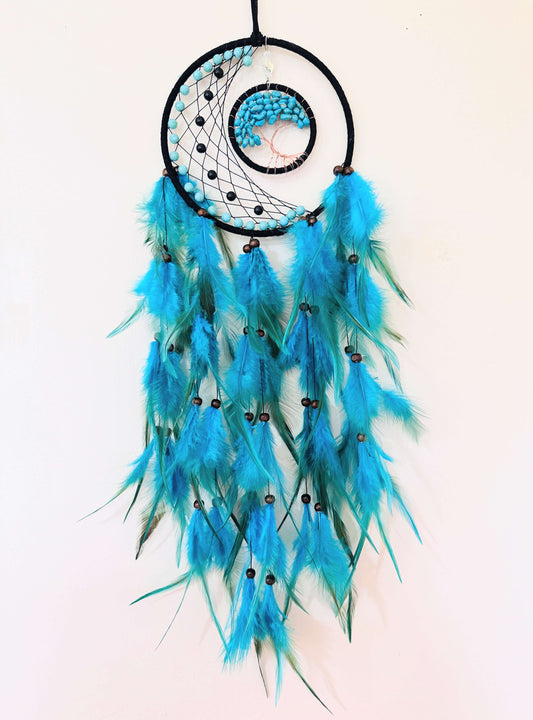 Turquoise Dream Catcher with Tree.