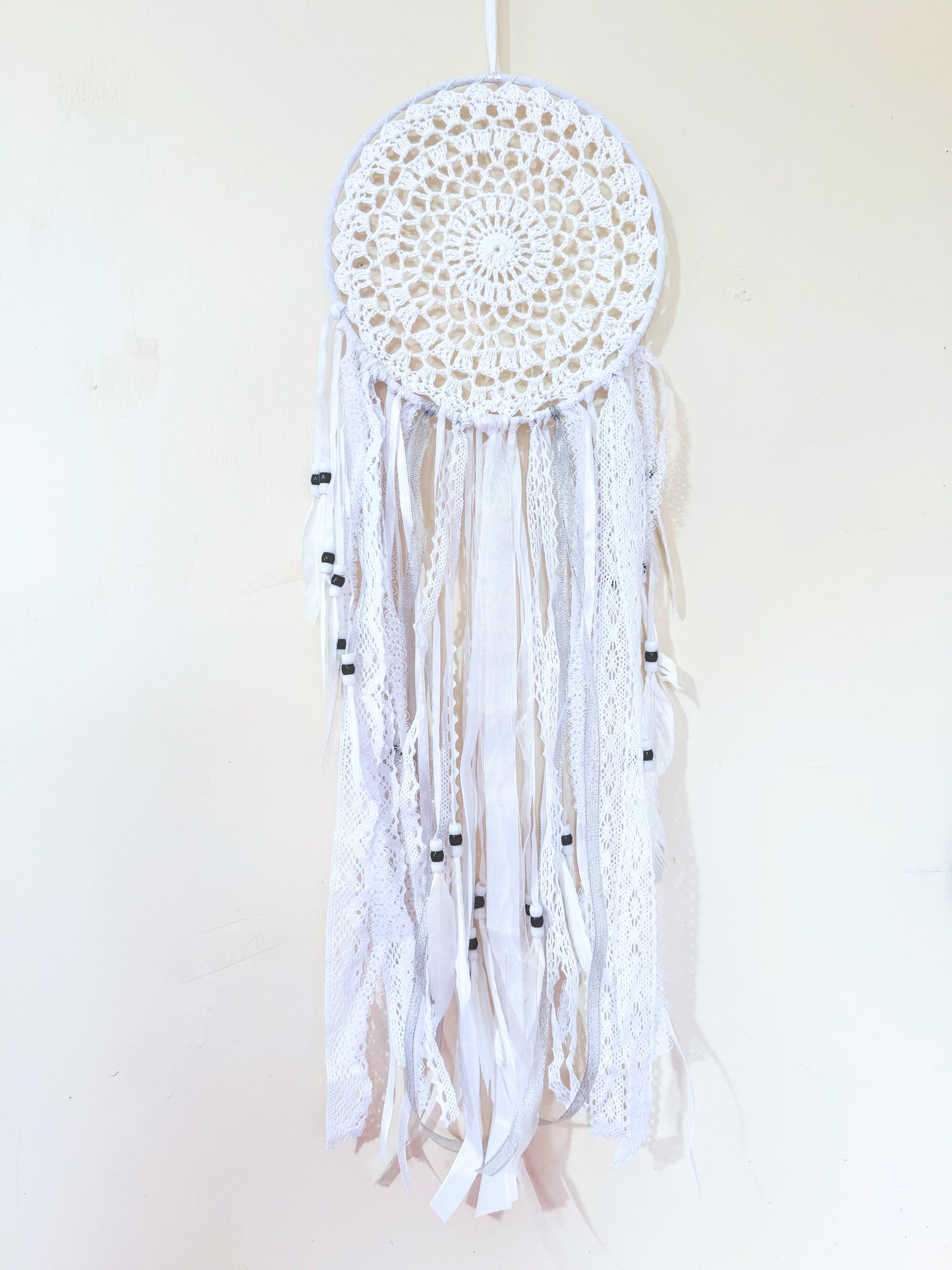 White Crochet Dreamcatcher.