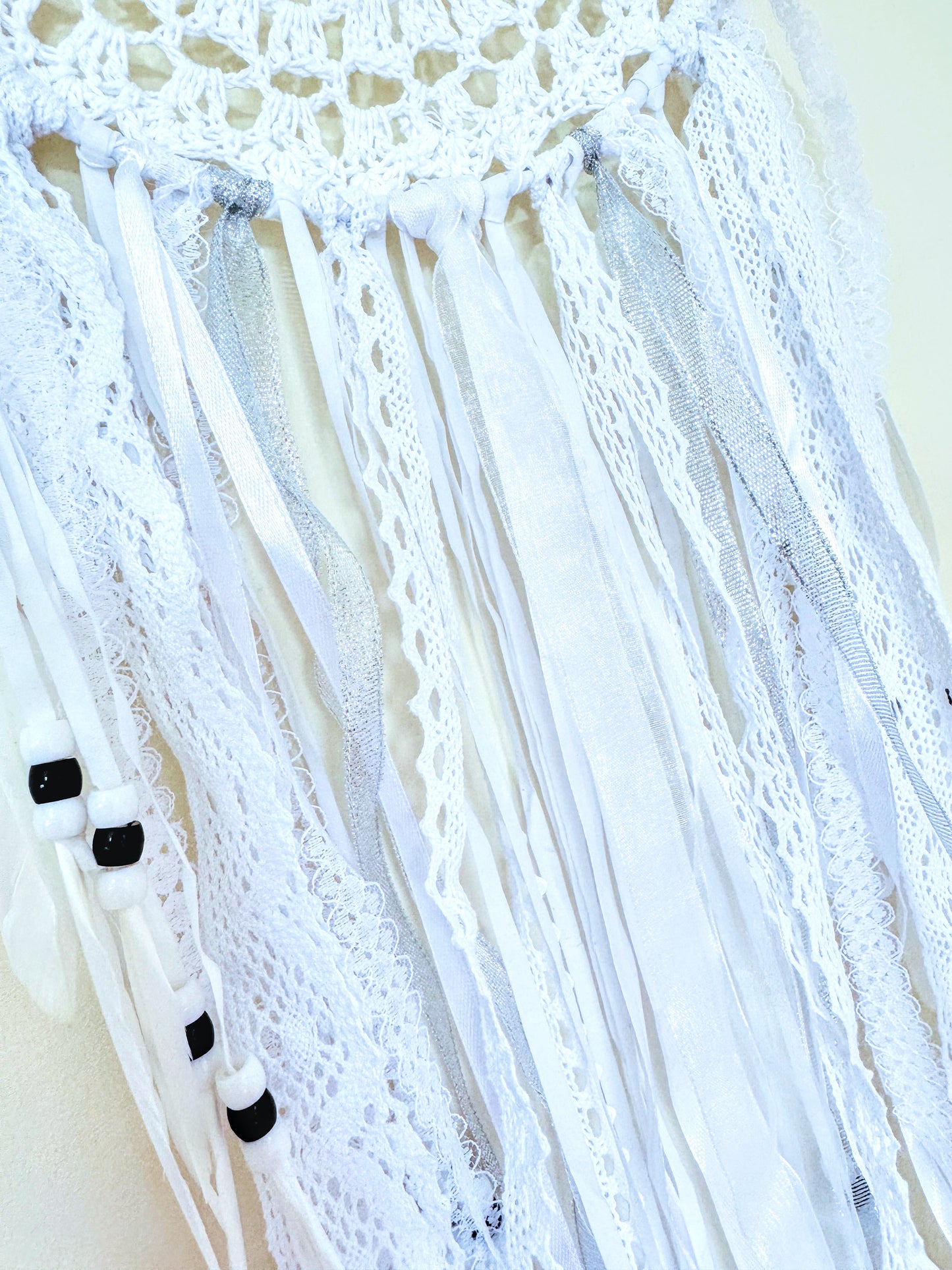 White Crochet Dreamcatcher.