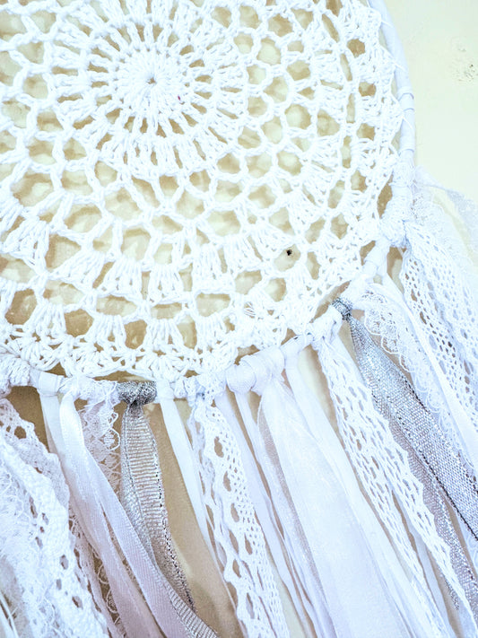 White Crochet Dreamcatcher.