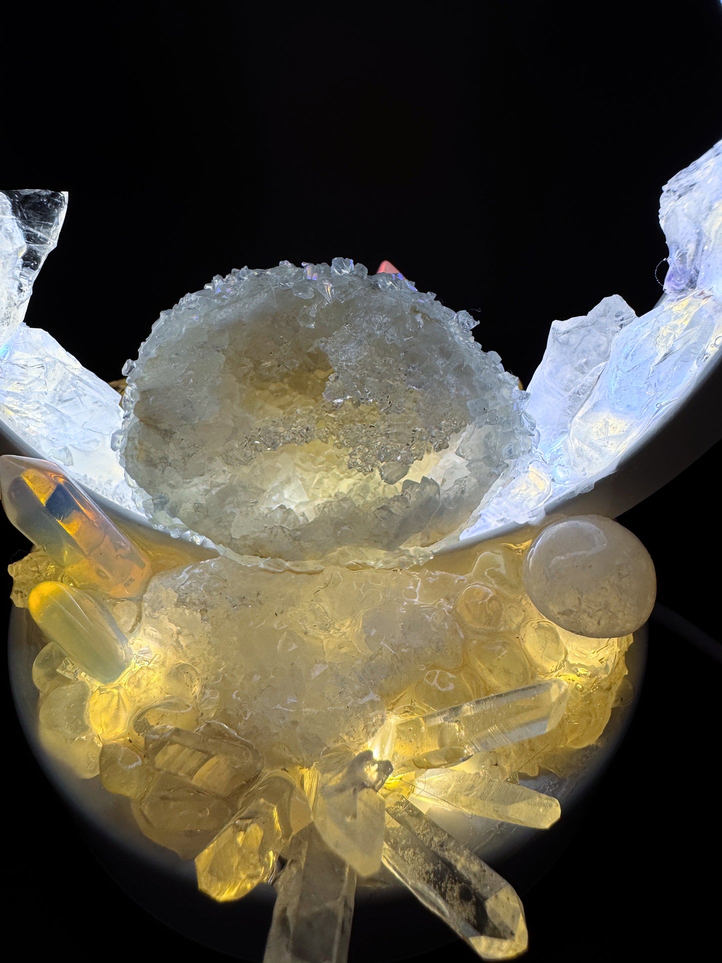 Angel Flame Crystal Lamp