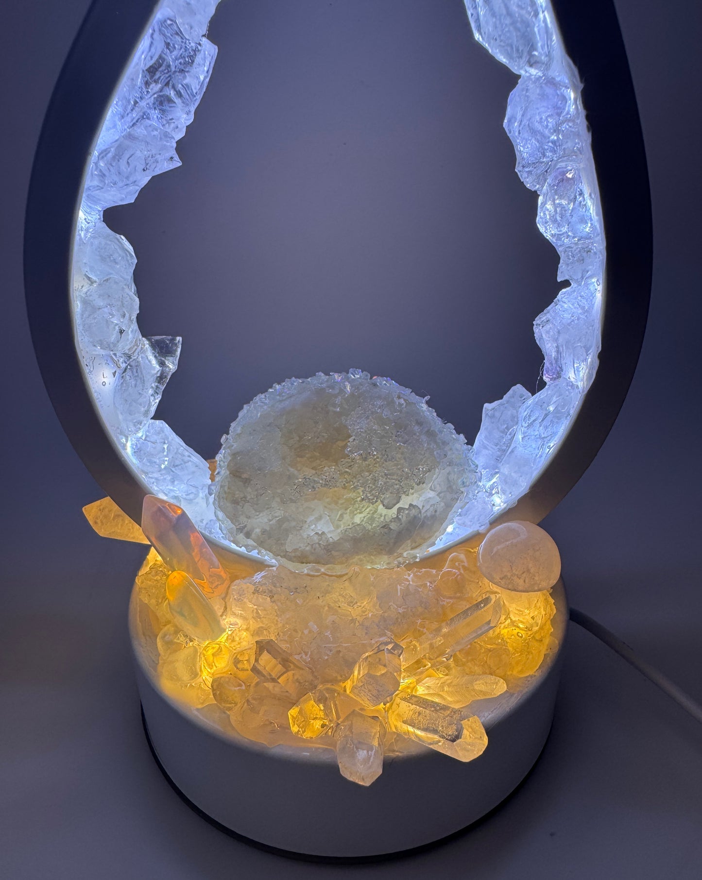 Angel Flame Crystal Lamp