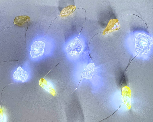 Yellow Aura Quartz & Clear Quartz 2M Cool.