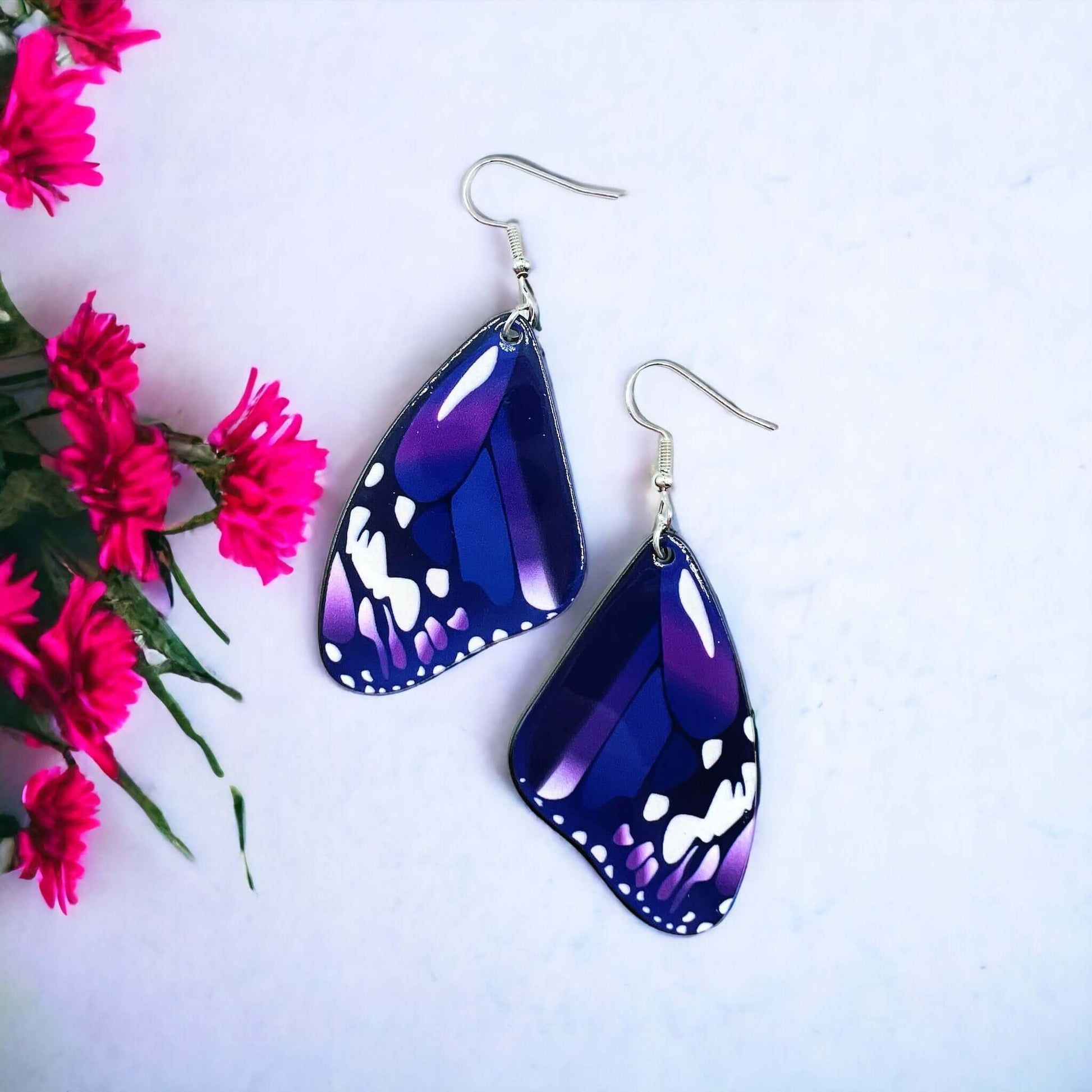 Colourful butterfly wings earrings