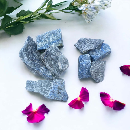 Several pieces of rough blue aventurine
