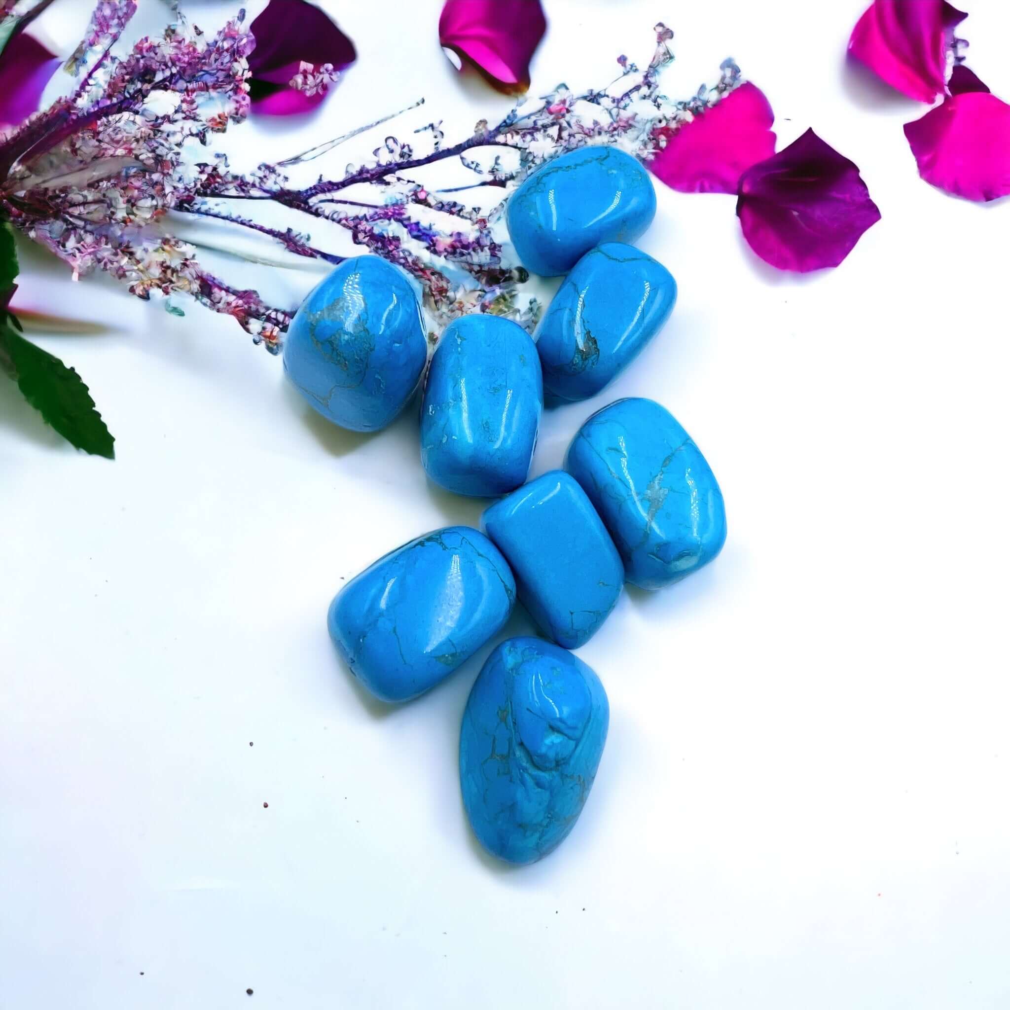 Polished Blue Howlite Stones.