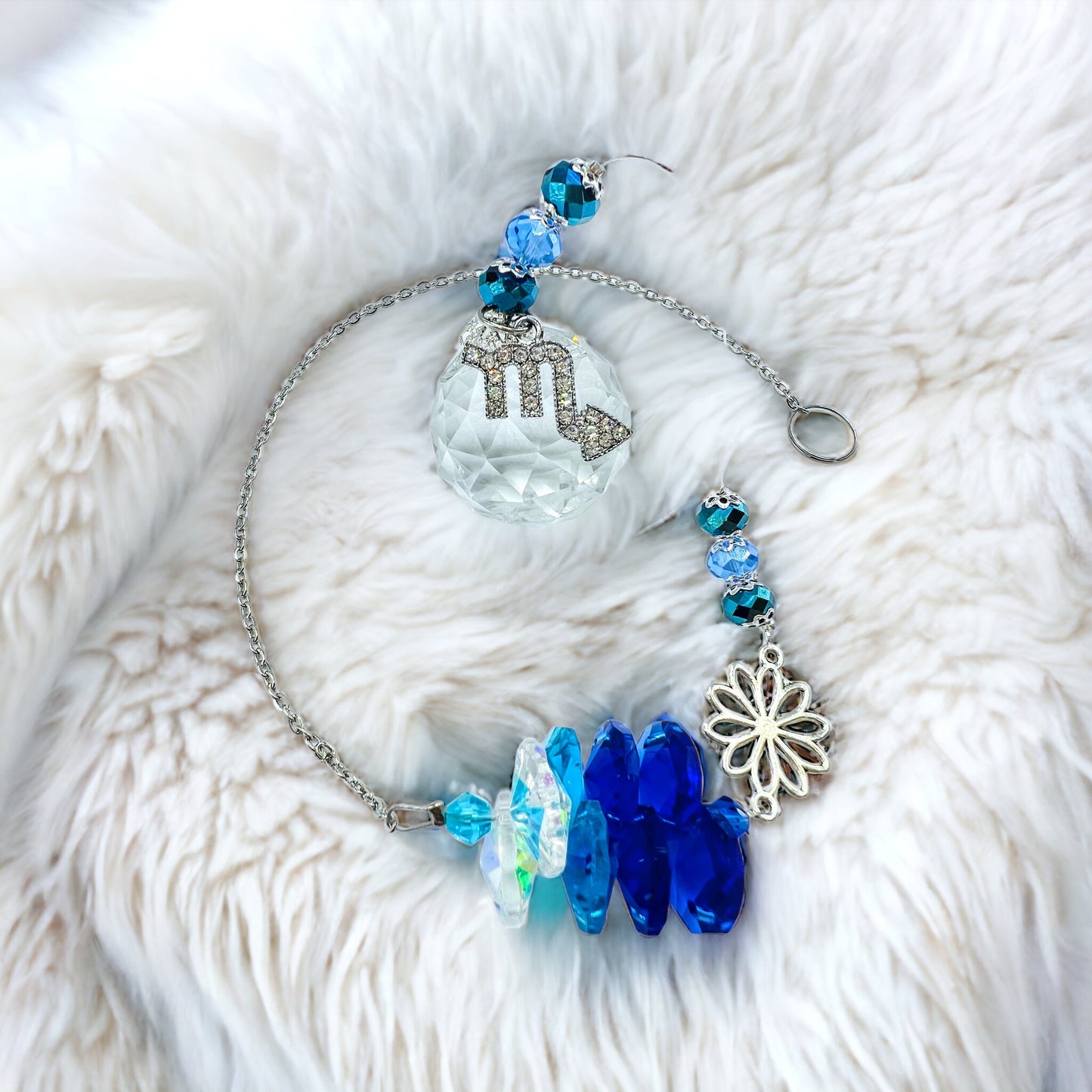 Flower Zodiac Sun Catcher with charm.