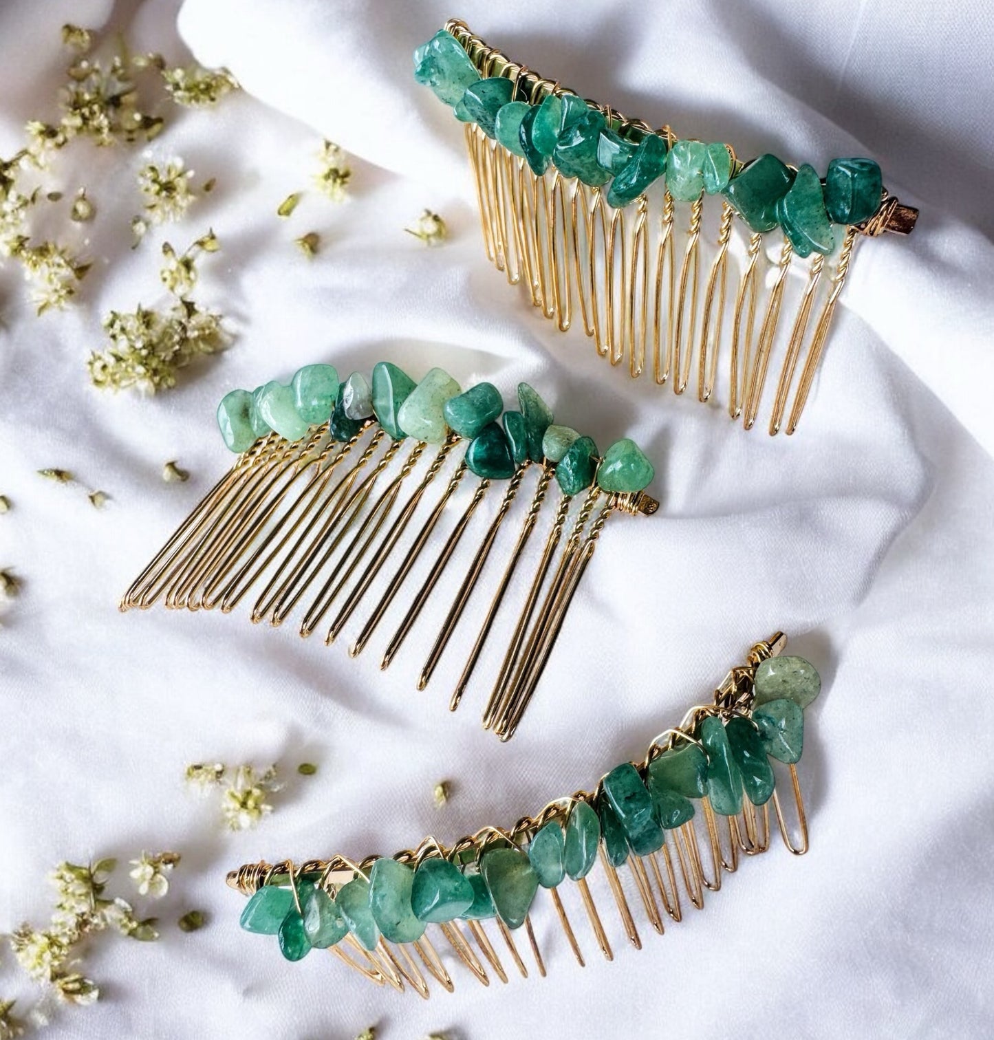 Crystal Chip Hair Combs.