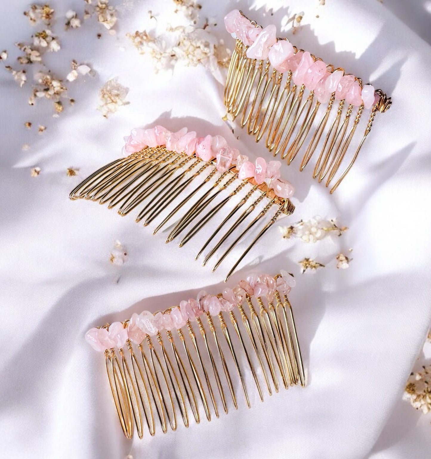 Crystal Chip Hair Combs.
