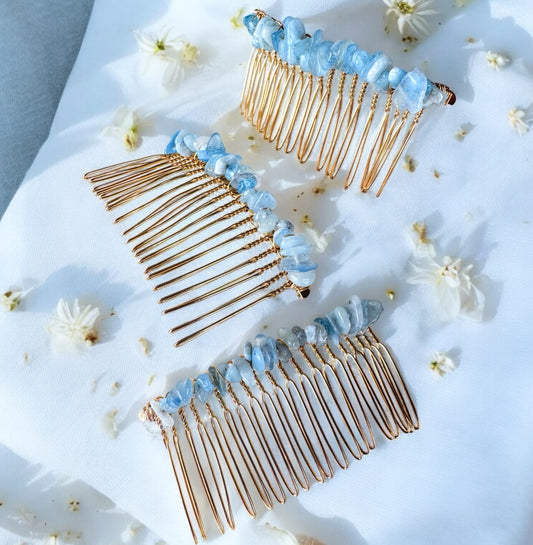 Crystal Chip Hair Combs.