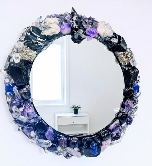 “Midnight Guardian”  Crystal Mirror
