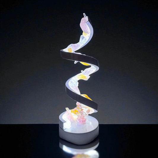 Crystal Spiral Lamp “Helia Bloom”