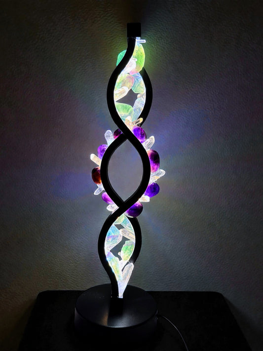 Crystal Lamp “ Fluorite Twist”