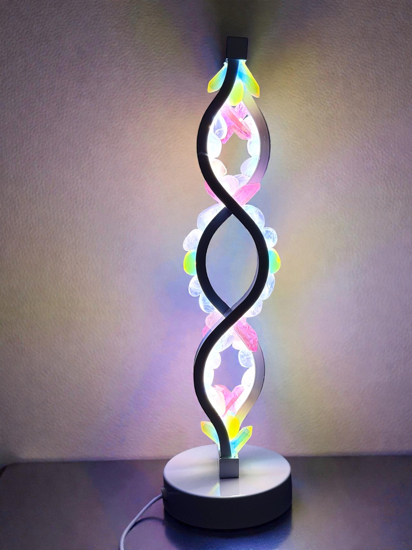 Opal Aura Spiral Crystal Lamp