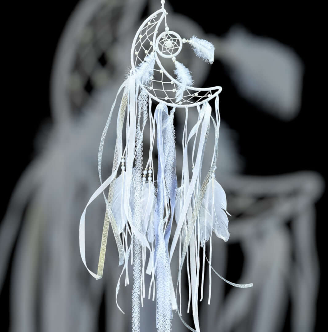 White Crescent Moon Dreamcatcher