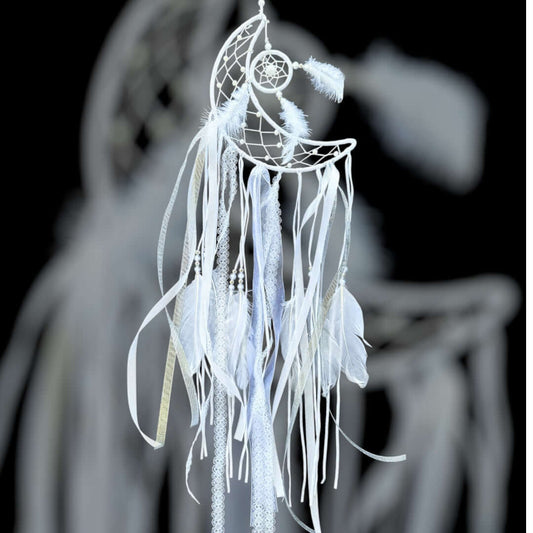 White Crescent Moon Dreamcatcher