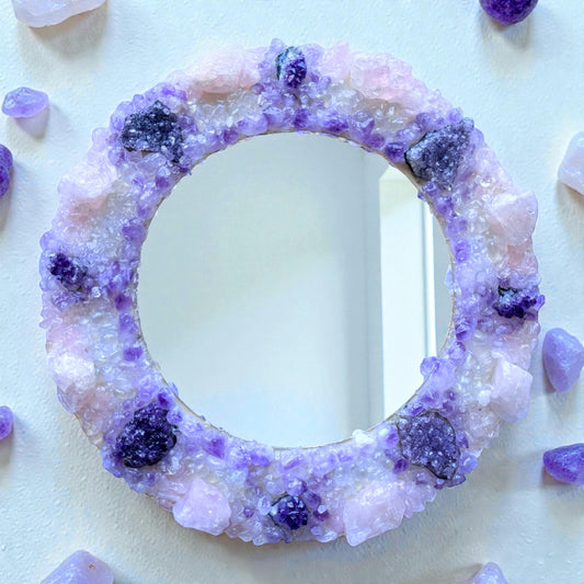 Crystal Mirror “Amethyst Bloom” 28cm