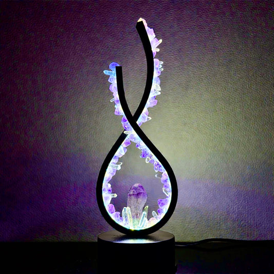 Flame Crystal Lamp “Amethyst flower”