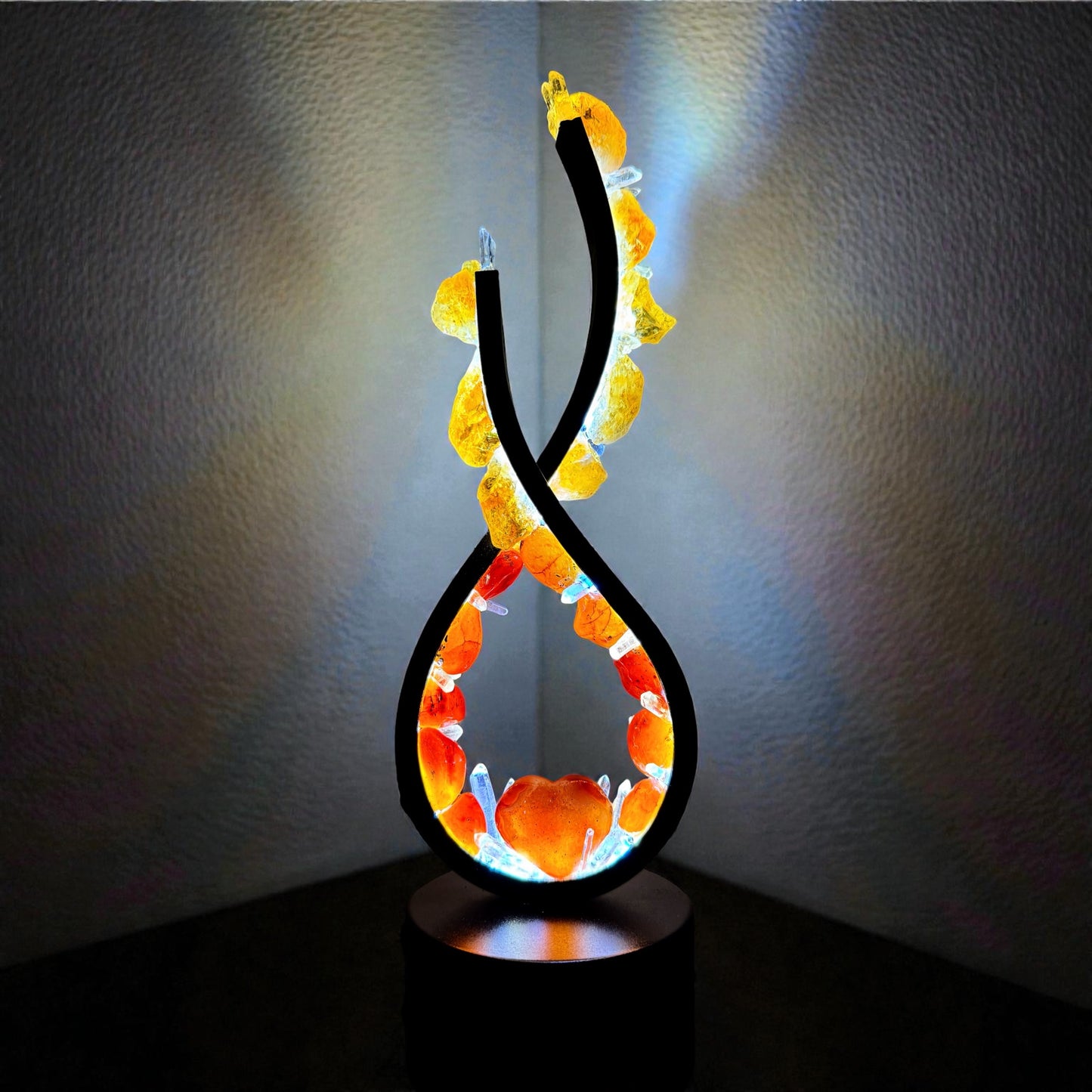 Flame Crystal Lamp “Carnelian Fire”
