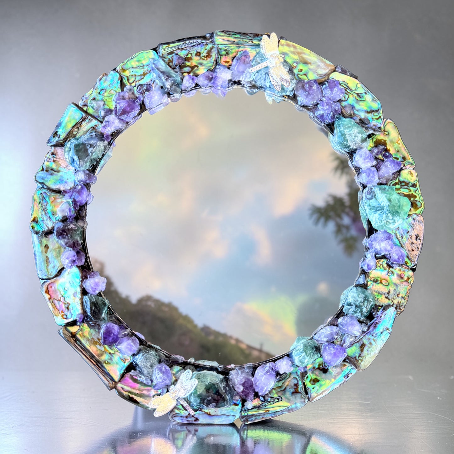 “Oceans Magic” Paua Shell Mirror 25cm