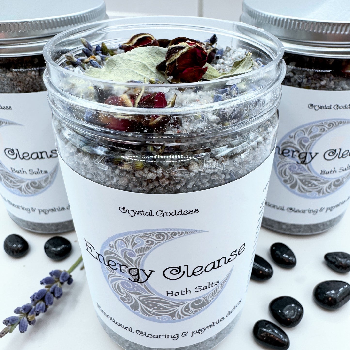 Energy Cleansing Bath Salts 250g with Epsom, Himalayan, and Celtic sea salts for energetic clearing