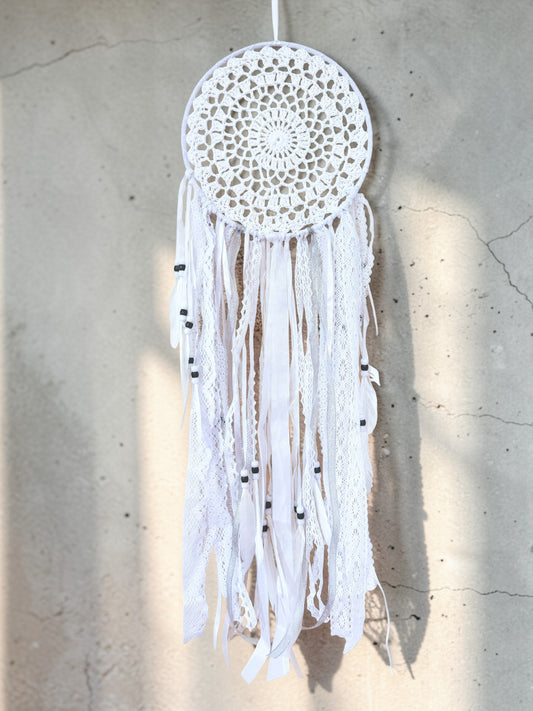 White Crochet Dreamcatcher.