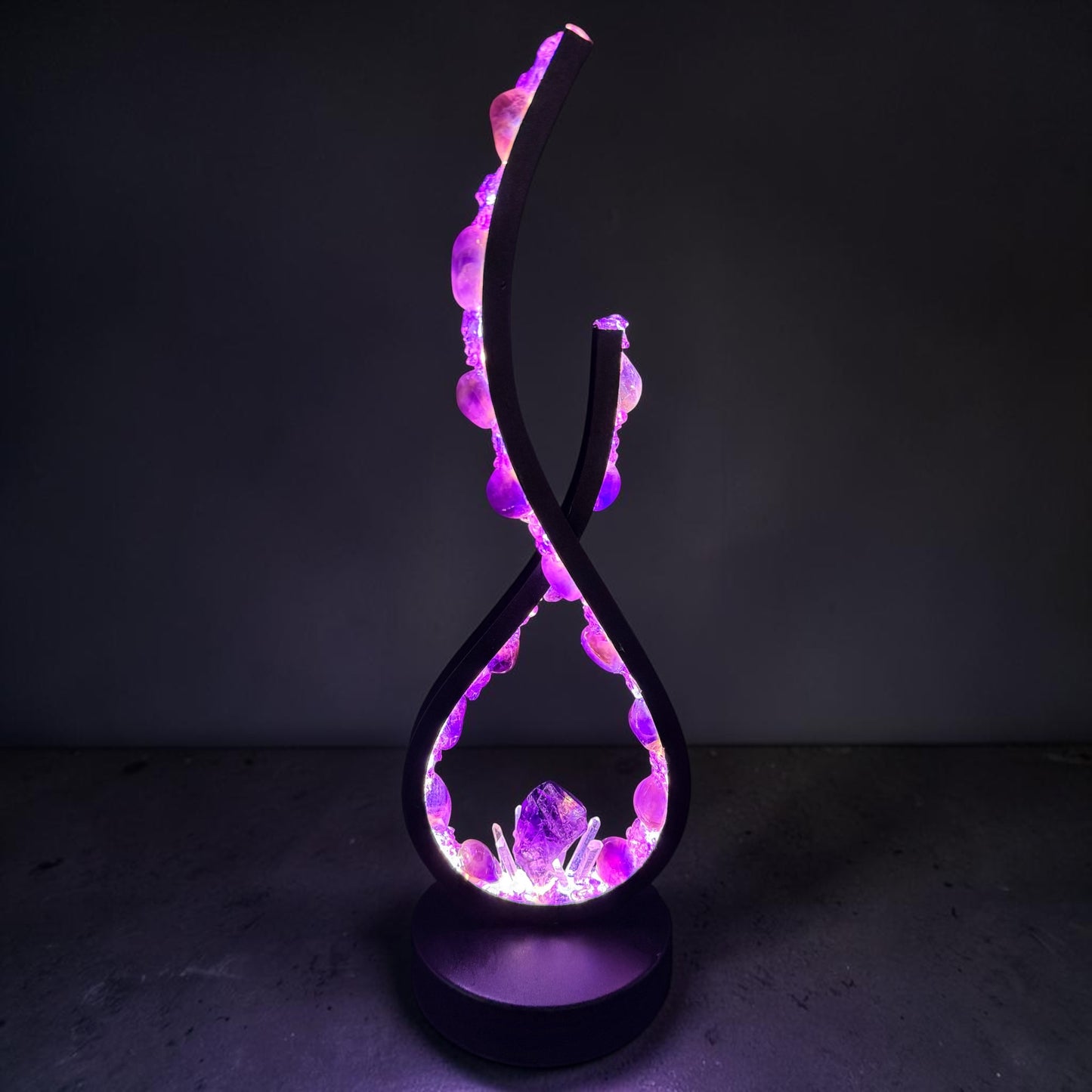 Crystal Flame Lamp “Lavender Love”