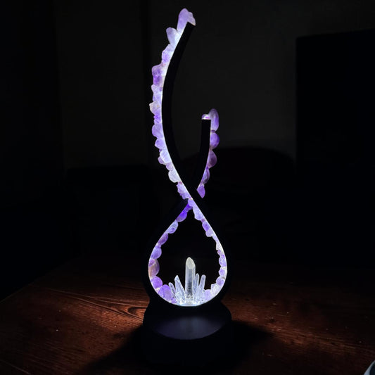 Flame Crystal Lamp “Amethyst Flower”