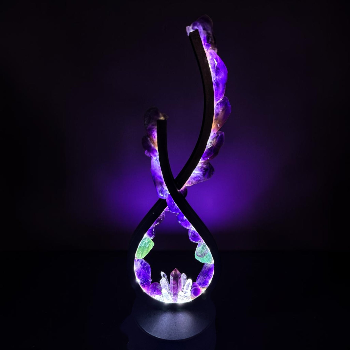 Flame Crystal Lamp  “fluorite Dreams”