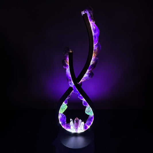 Flame Crystal Lamp  “fluorite Dreams”