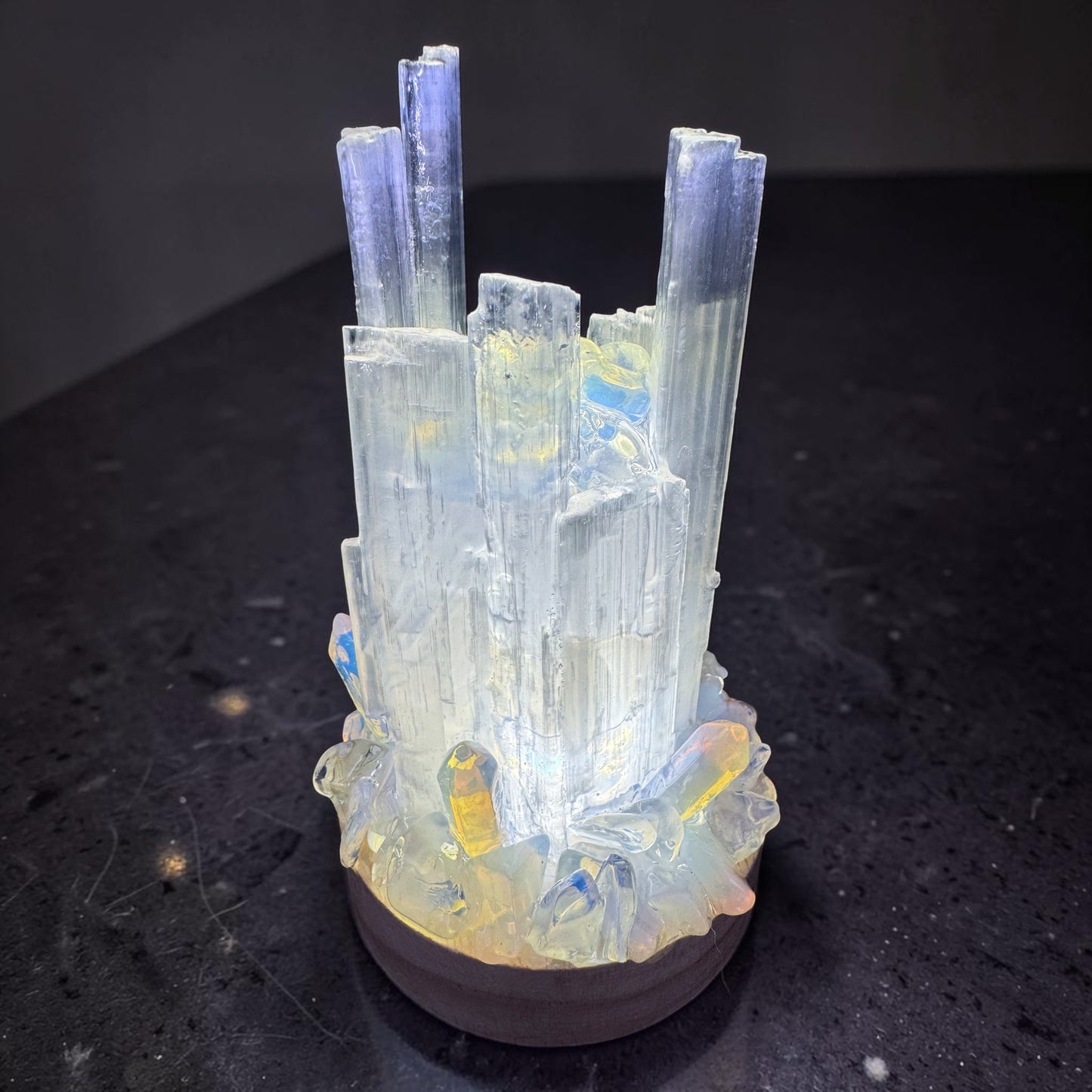 Selenite Lamp Opalite 8cm Base