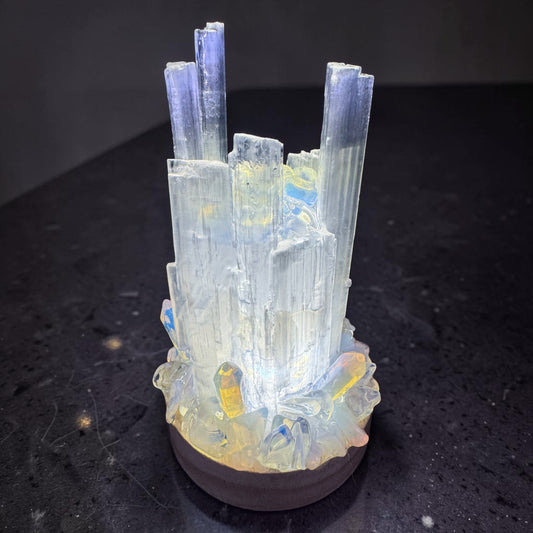Selenite Lamp Opalite 8cm Base
