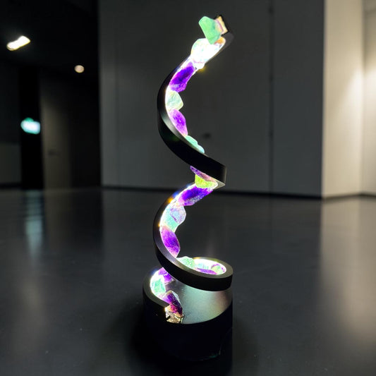 “Fluorite Whisper” Spiral Crystal Lamp