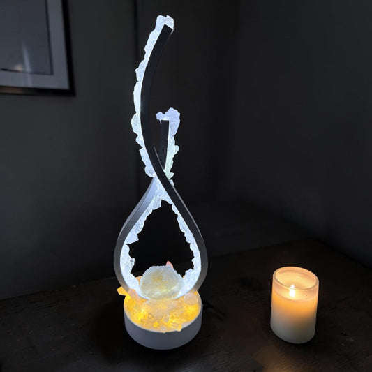 Angel Flame Crystal Lamp